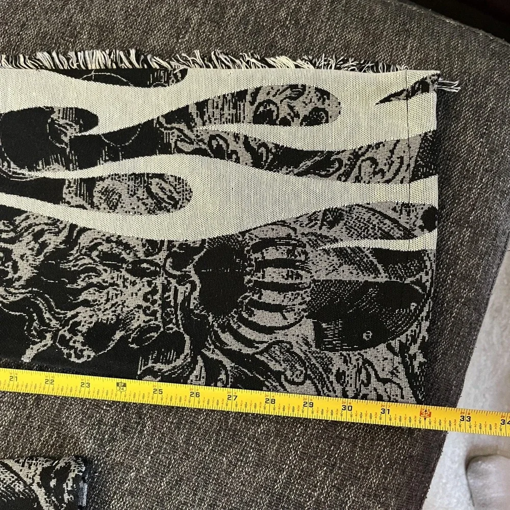 Rebel Vengeance Pants Mens 30x32 Black Flame Tapestry Cargo Gothic Stacked Fit